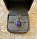 Ancient Solid Silver Pendant Huge Blue Sapphire