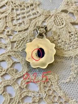 Ancient Solid Silver Pendant Huge Blue Sapphire