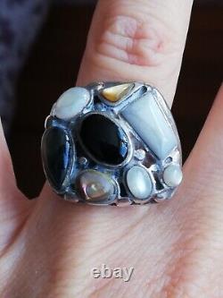 Ancient Solid Silver Ring 925 with Mother of Pearl by Designer