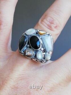 Ancient Solid Silver Ring 925 with Mother of Pearl by Designer