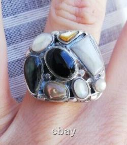 Ancient Solid Silver Ring 925 with Mother of Pearl by Designer