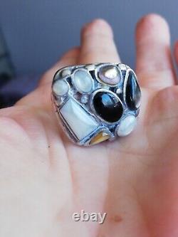 Ancient Solid Silver Ring 925 with Mother of Pearl by Designer