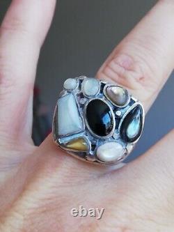 Ancient Solid Silver Ring 925 with Mother of Pearl by Designer