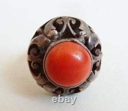 Ancient Solid Silver Ring And Coral Silver Ring Coral Ancient Jewel