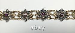 Ancient Solid Silver Vermeil Bracelet with Amethyst and Diamond