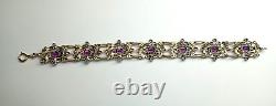 Ancient Solid Silver Vermeil Bracelet with Amethyst and Diamond