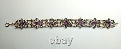 Ancient Solid Silver Vermeil Bracelet with Amethyst and Diamond