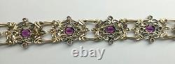 Ancient Solid Silver Vermeil Bracelet with Amethyst and Diamond