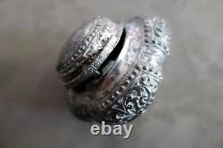 Ancient Tibetan Solid Silver Amulet Box Tibet 18th Century