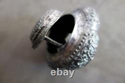 Ancient Tibetan Solid Silver Amulet Box Tibet 18th Century