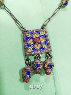 Ancient Traditional Berber Solid Silver Necklace Algerian Antiques