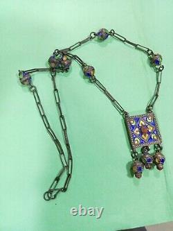 Ancient Traditional Berber Solid Silver Necklace Algerian Antiques