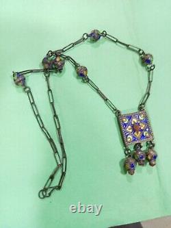 Ancient Traditional Berber Solid Silver Necklace Algerian Antiques