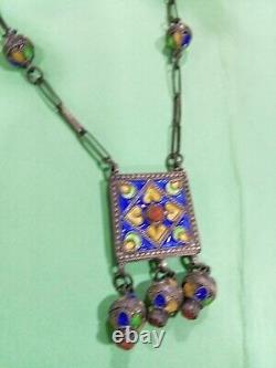 Ancient Traditional Berber Solid Silver Necklace Algerian Antiques