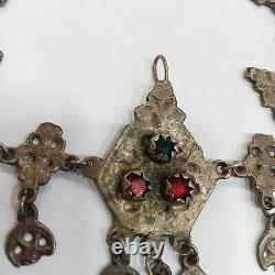 Ancient Traditional Enamel Chaoui Silver Asabaa Algeria