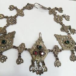 Ancient Traditional Enamel Chaoui Silver Asabaa Algeria