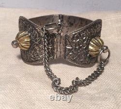 Ancient Tribal Ethnic Silver Massif Ornate Cheville Bracelet