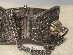 Ancient Tribal Ethnic Silver Massif Ornate Cheville Bracelet