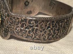 Ancient Tribal Ethnic Silver Massif Ornate Cheville Bracelet