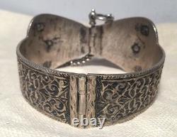 Ancient Tribal Ethnic Silver Massif Ornate Cheville Bracelet