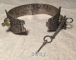 Ancient Tribal Ethnic Silver Massif Ornate Cheville Bracelet