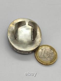 Ancient Turkmen Afghan ring, solid silver, carnelian/agate, 26.5 g