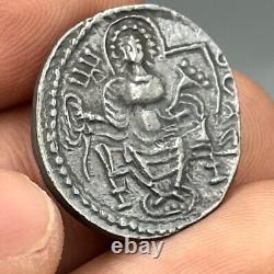 Ancient Vasishka Coin in Solid Silver, Kushan Empire, Circa 240