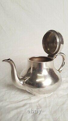 Ancient Verseuse Selfish Teapot In Silver Massive Minerus Punch 19th 172gr