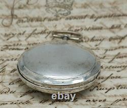 Ancient Watch Au Coq Silver Dial Painted Bordier In Geneva Children's Pocket Watch