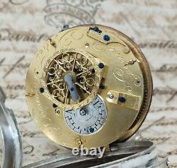 Ancient Watch Au Coq Silver Dial Painted Bordier In Geneva Children's Pocket Watch