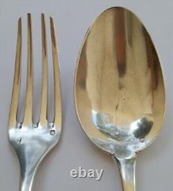 Ancient XIX Century Solid Silver Table Cutlery Set by Massat