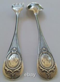 Ancient XIX Century Solid Silver Table Cutlery Set by Massat