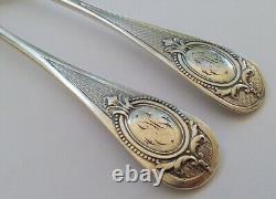 Ancient XIX Century Solid Silver Table Cutlery Set by Massat