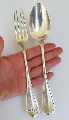 Ancient XIX Century Solid Silver Table Cutlery Set by Massat