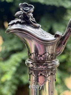 Ancient and Rare Crystal and Solid Silver Ewer, 18th Century, Italy