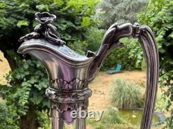Ancient and Rare Crystal and Solid Silver Ewer, 18th Century, Italy