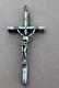 Ancient And Large Pendant Crucifix Cross In Solid Silver (religious Object)