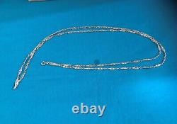Ancient and large solid silver CHATELAINE pocket watch chain 73 cm