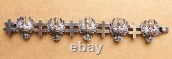 Ancient bracelet SILVER and solid GOLD crowned eagle Lorraine cross.