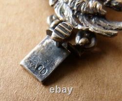 Ancient bracelet SILVER and solid GOLD crowned eagle Lorraine cross.