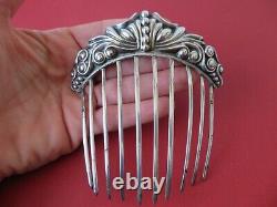 Ancient hair comb, solid silver tiara (Minerva hallmark) 19th century