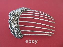 Ancient hair comb, solid silver tiara (Minerva hallmark) 19th century