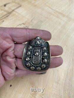 Ancient jewelry: solid silver bracelet with a cross from Eastern Russia