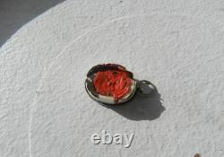 Ancient religious reliquary medal in solid silver, Saint Louis / Ludovicus