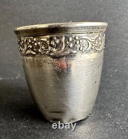 Ancient set of 6 Charles Hack solid sterling silver liqueur glass goblets