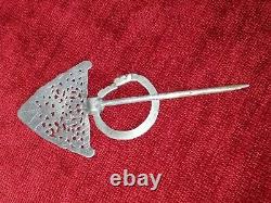 Ancient silver brooch, ethnic Berber jewelry