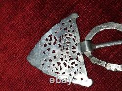 Ancient silver brooch, ethnic Berber jewelry