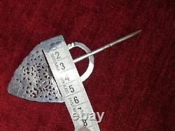 Ancient silver brooch, ethnic Berber jewelry