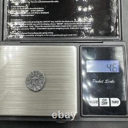 Ancient silver coin of King Shaka from the Kushan Empire