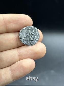 Ancient silver collectible piece from the Kushan Empire King Kanishka I